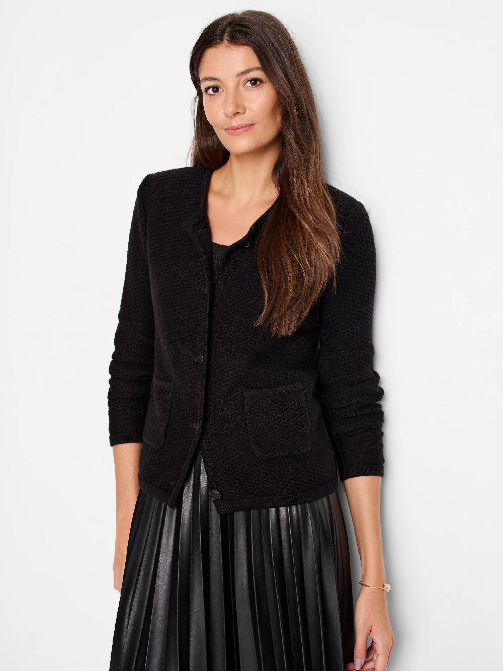 nic zoe Textured Sweater Jacket