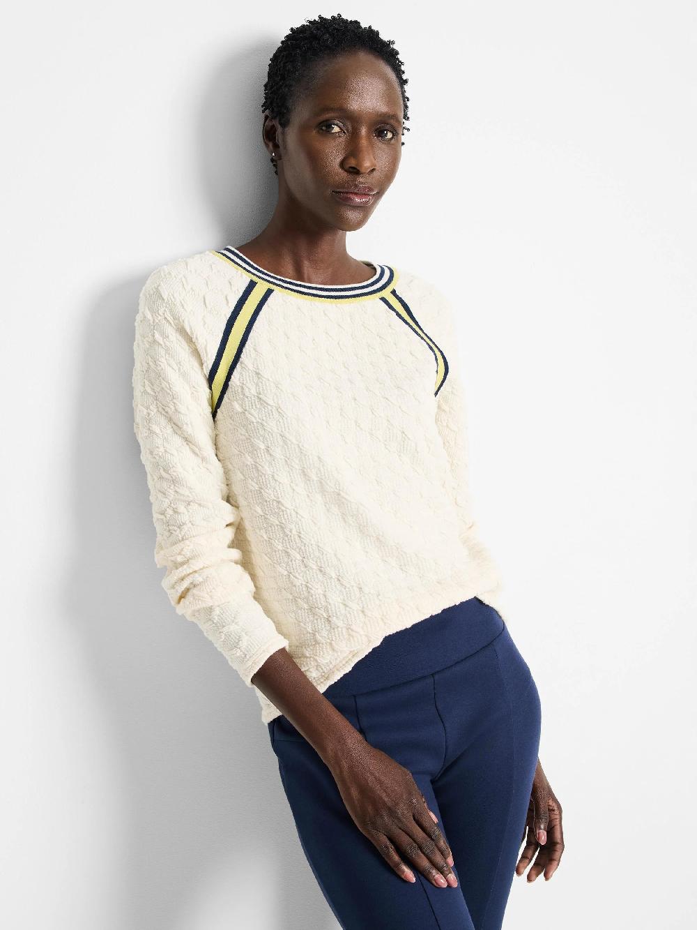 nic zoe Tipped Texture Pullover Sweater