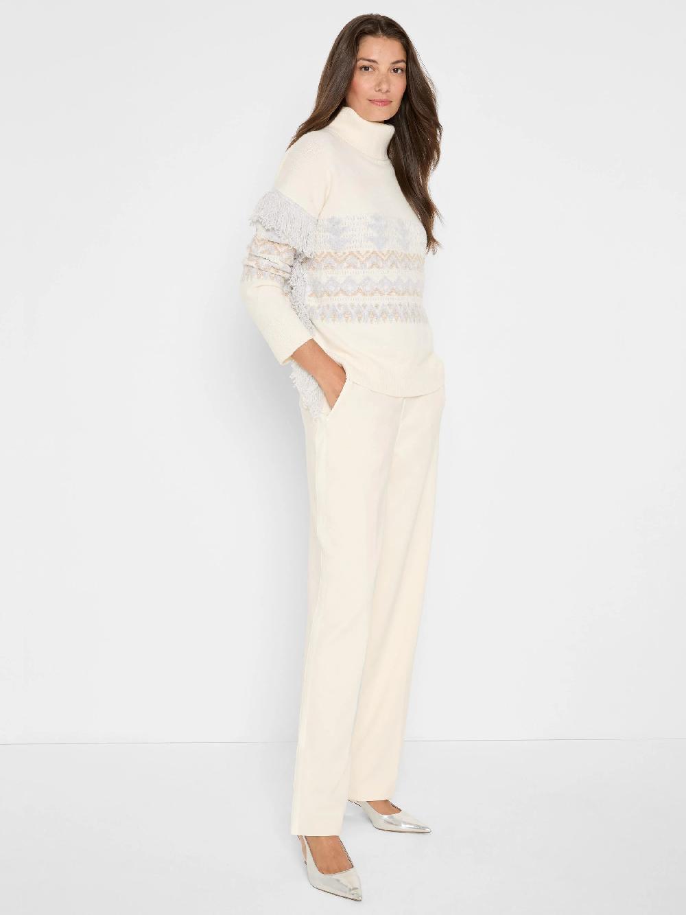 Nic Zoe Trimmed Fringe Sweater