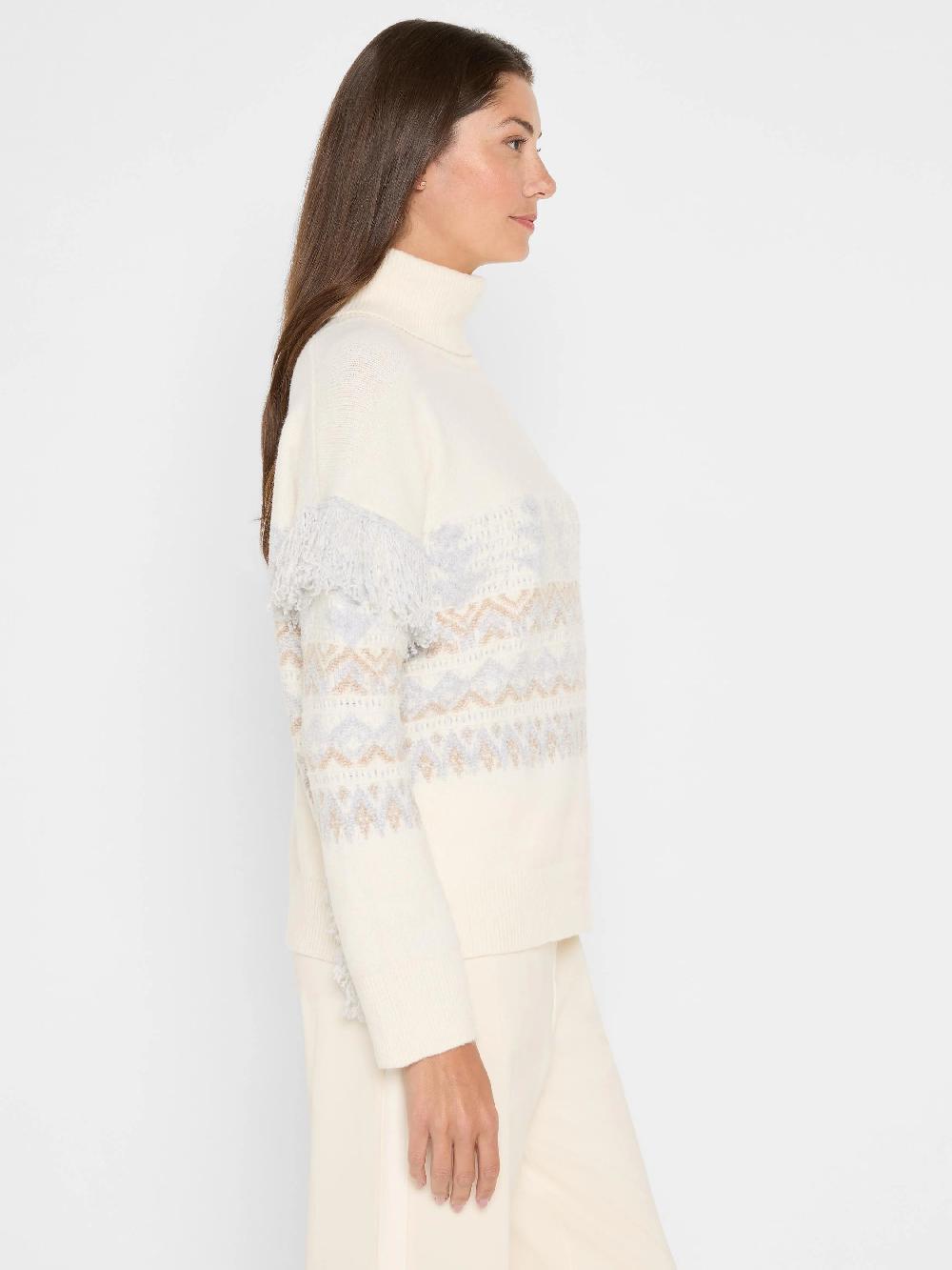 Nic Zoe Trimmed Fringe Sweater
