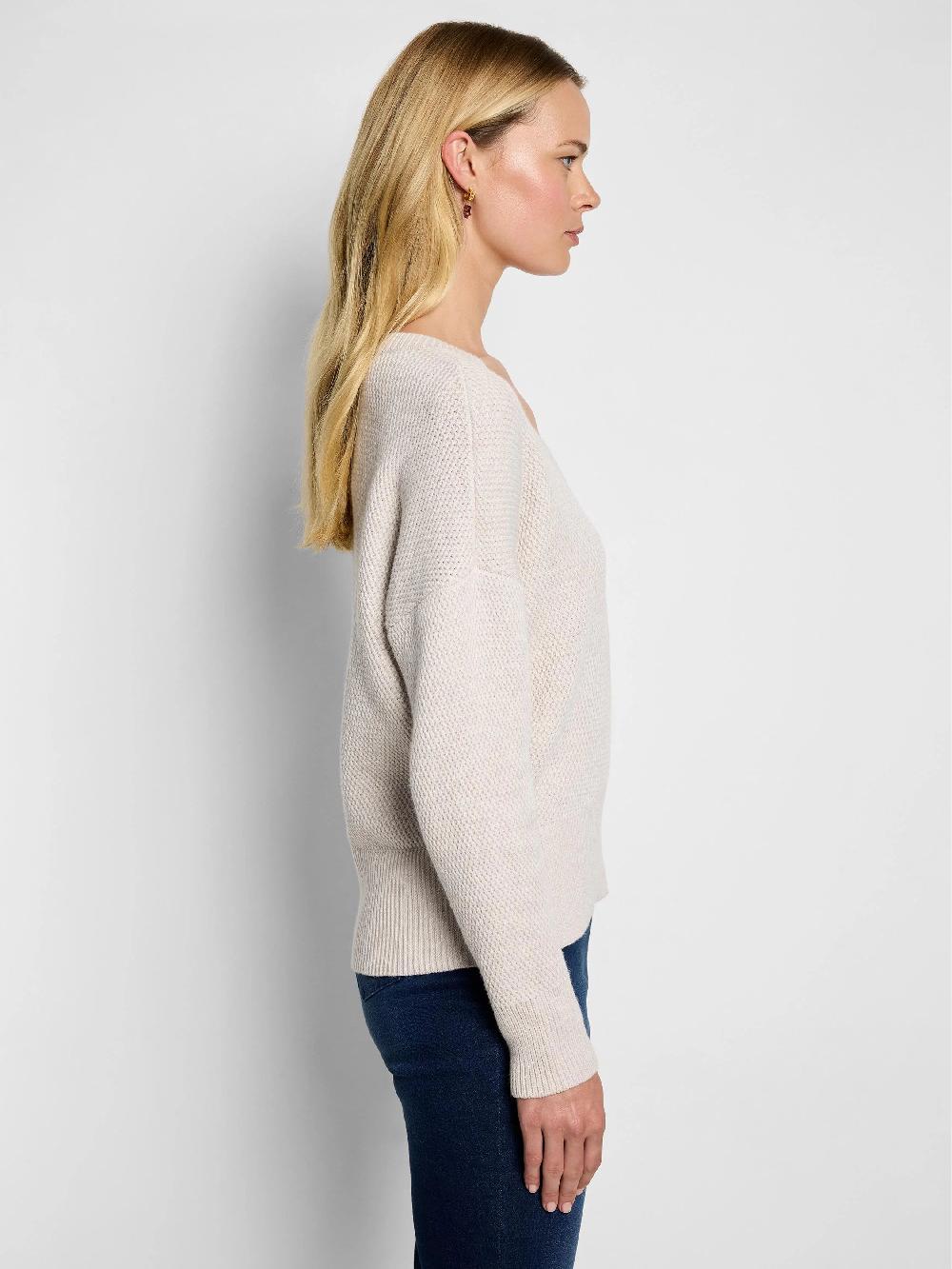 Nic Zoe Tuck Stitch V-Neck Sweater