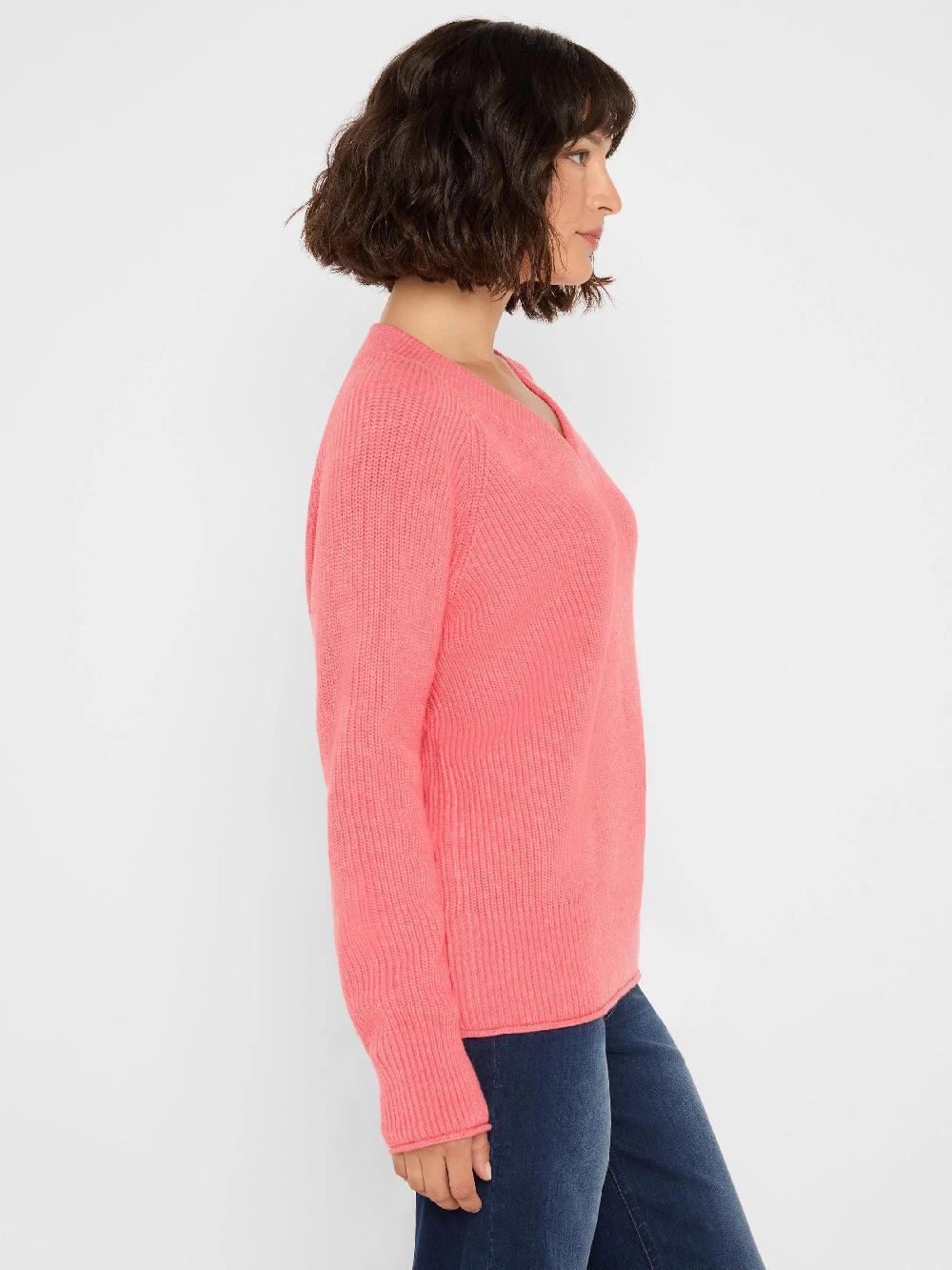 Nic Zoe V-Neck Shaker Stitch Sweater