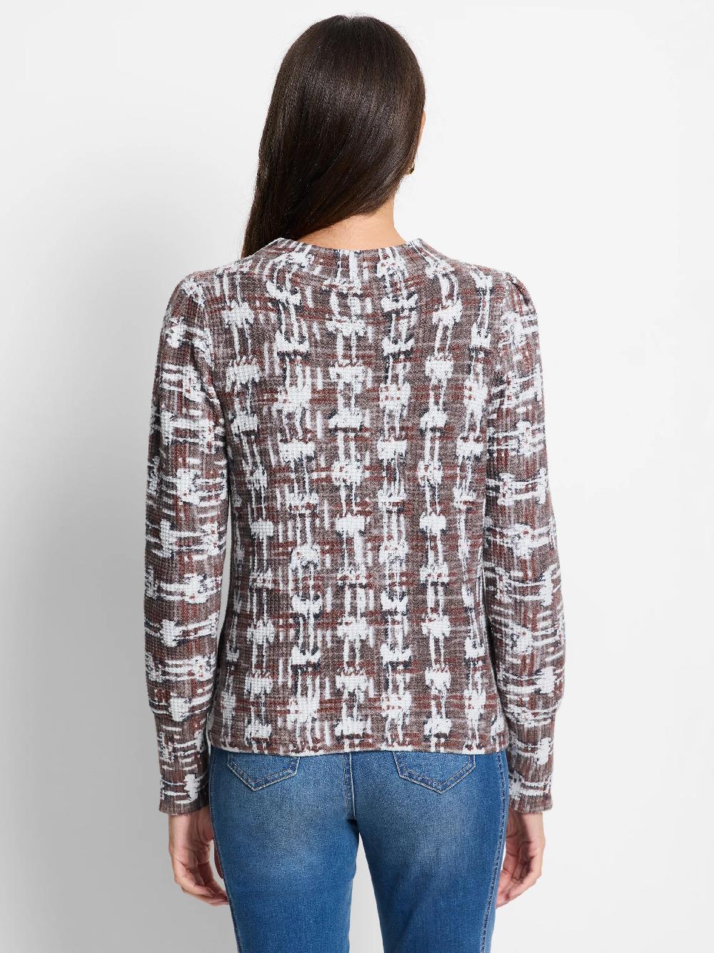 Nic Zoe Waffle Stitch Stamp Sweater