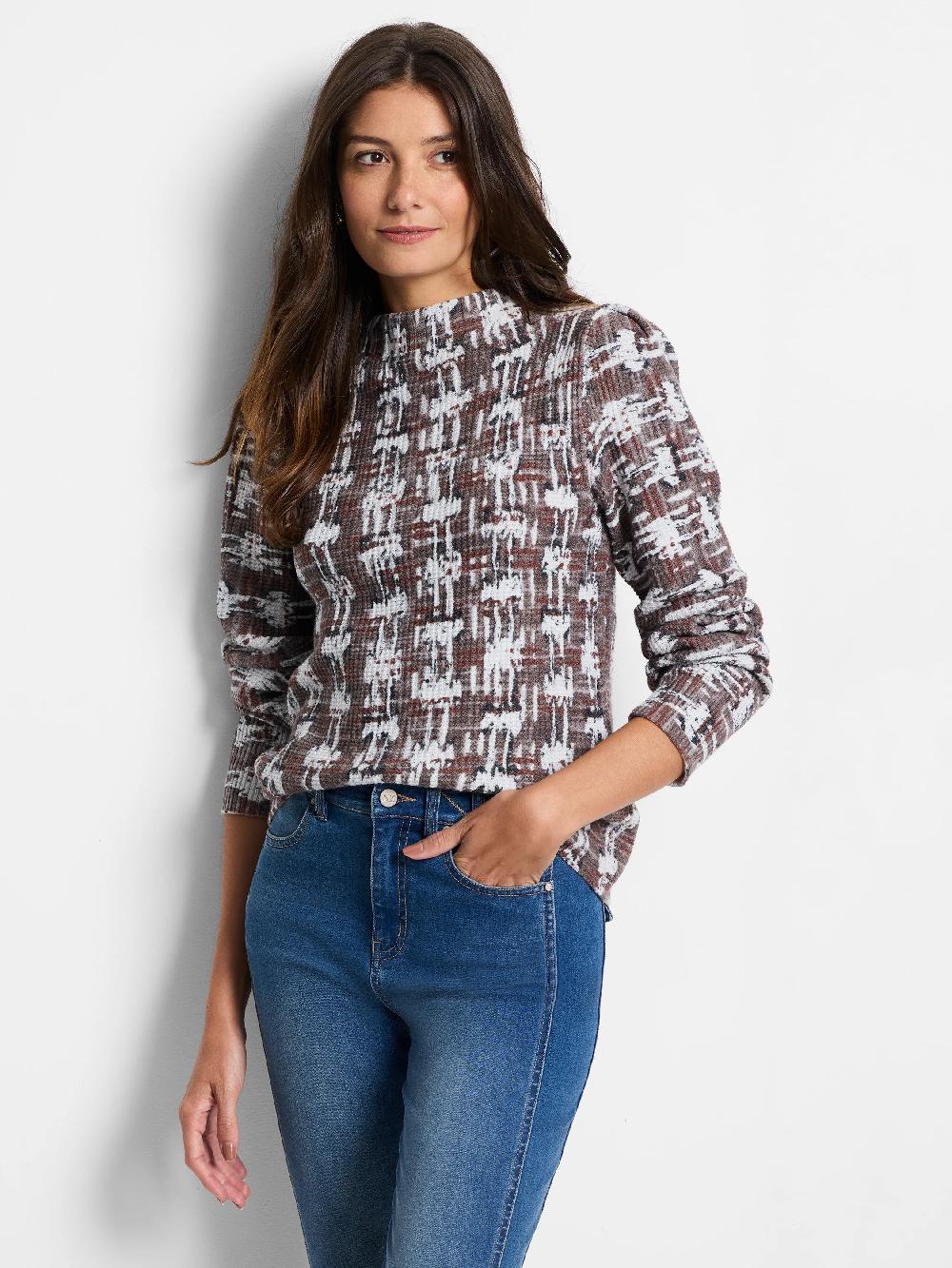 nic zoe Waffle Stitch Stamp Sweater