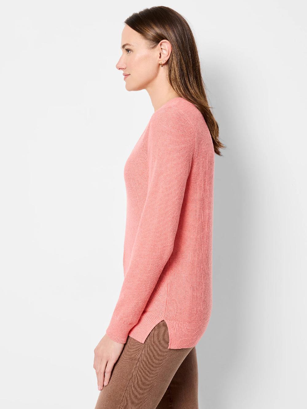 Nic Zoe Waffle Stitch V-Neck Sweater