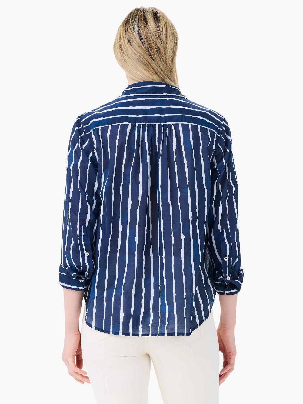 Nic Zoe Watercolor Stripe Girlfriend Shirt