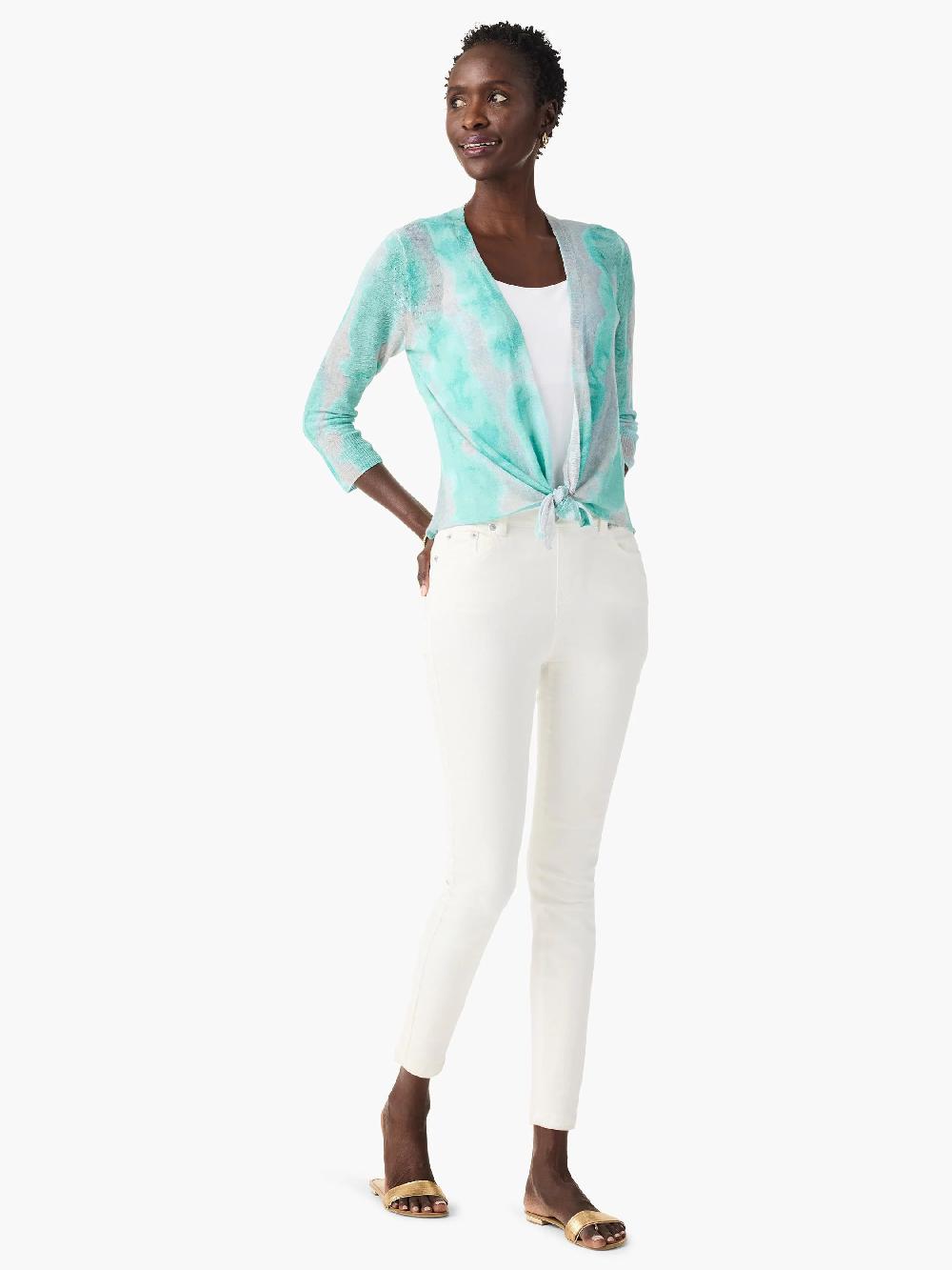 Nic Zoe Watercolor Waves 4-Way Cardigan