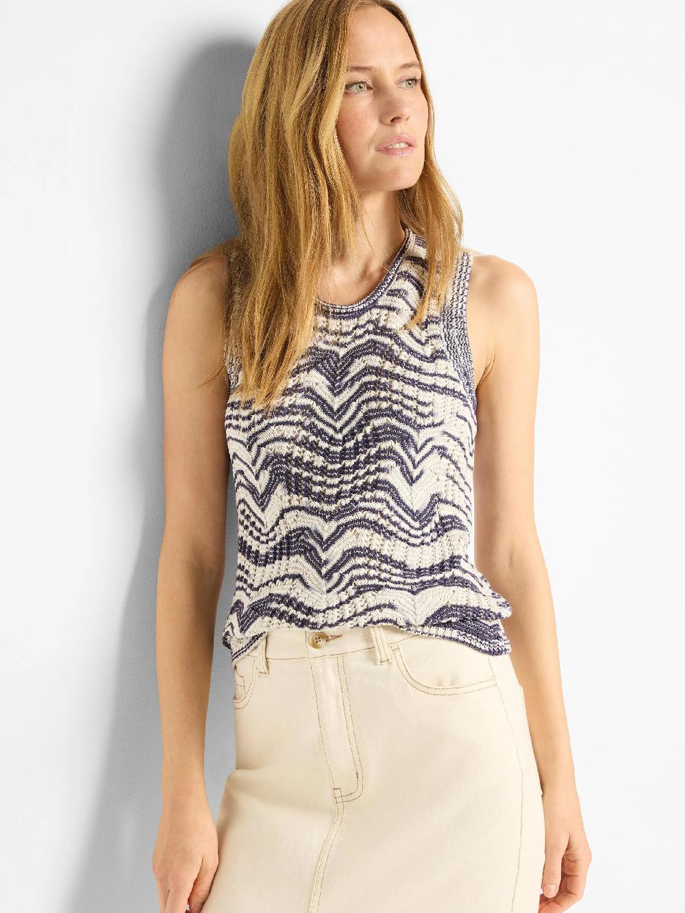nic zoe Wave Mix Knit Tank