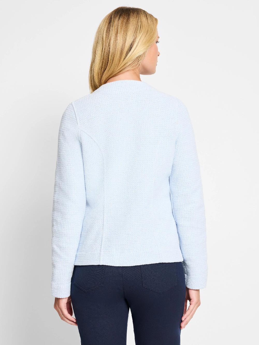 Nic Zoe Weave Mix Knit Zip Jacket