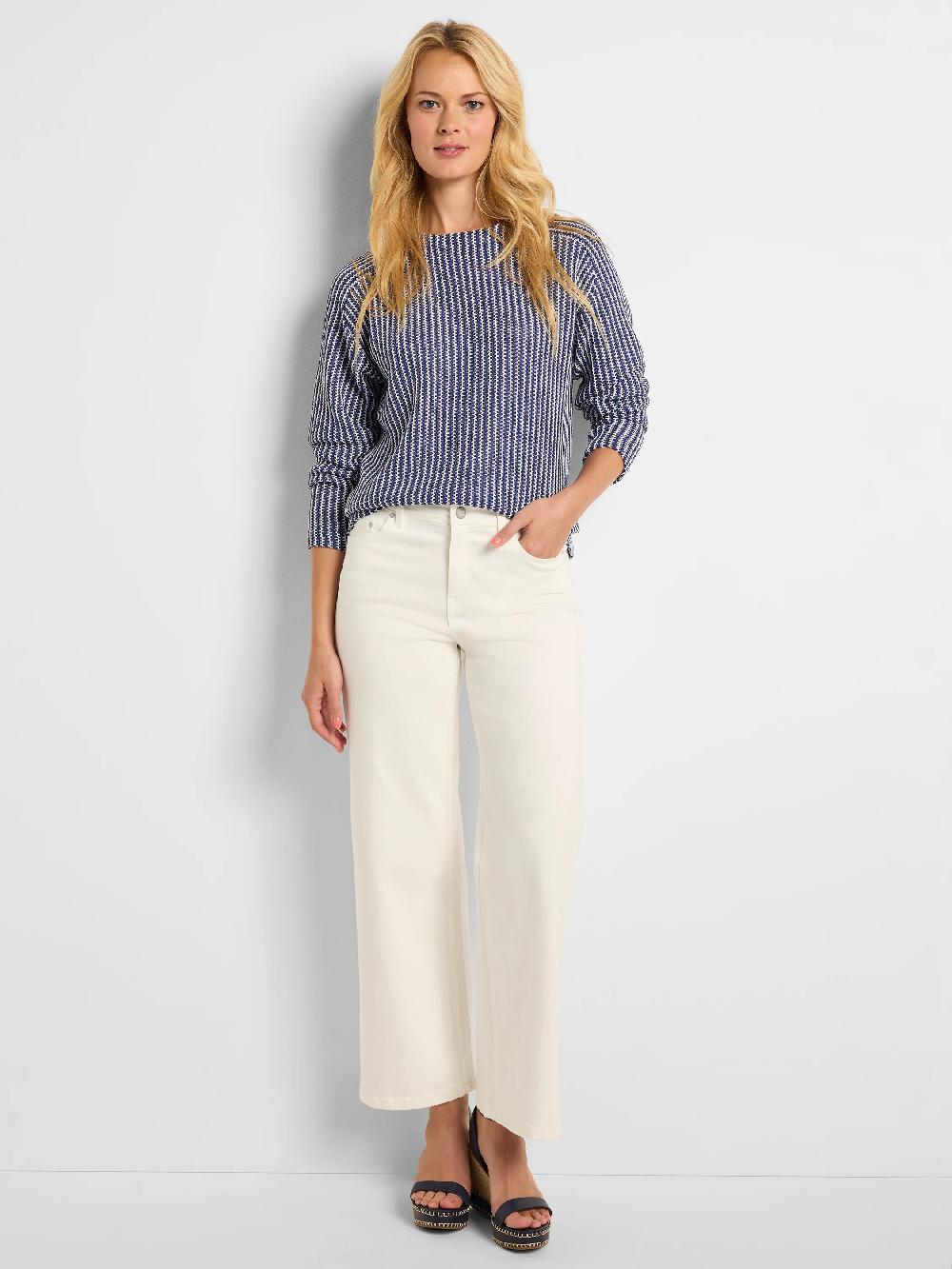 Nic Zoe Zig Zag Blues Knit Top