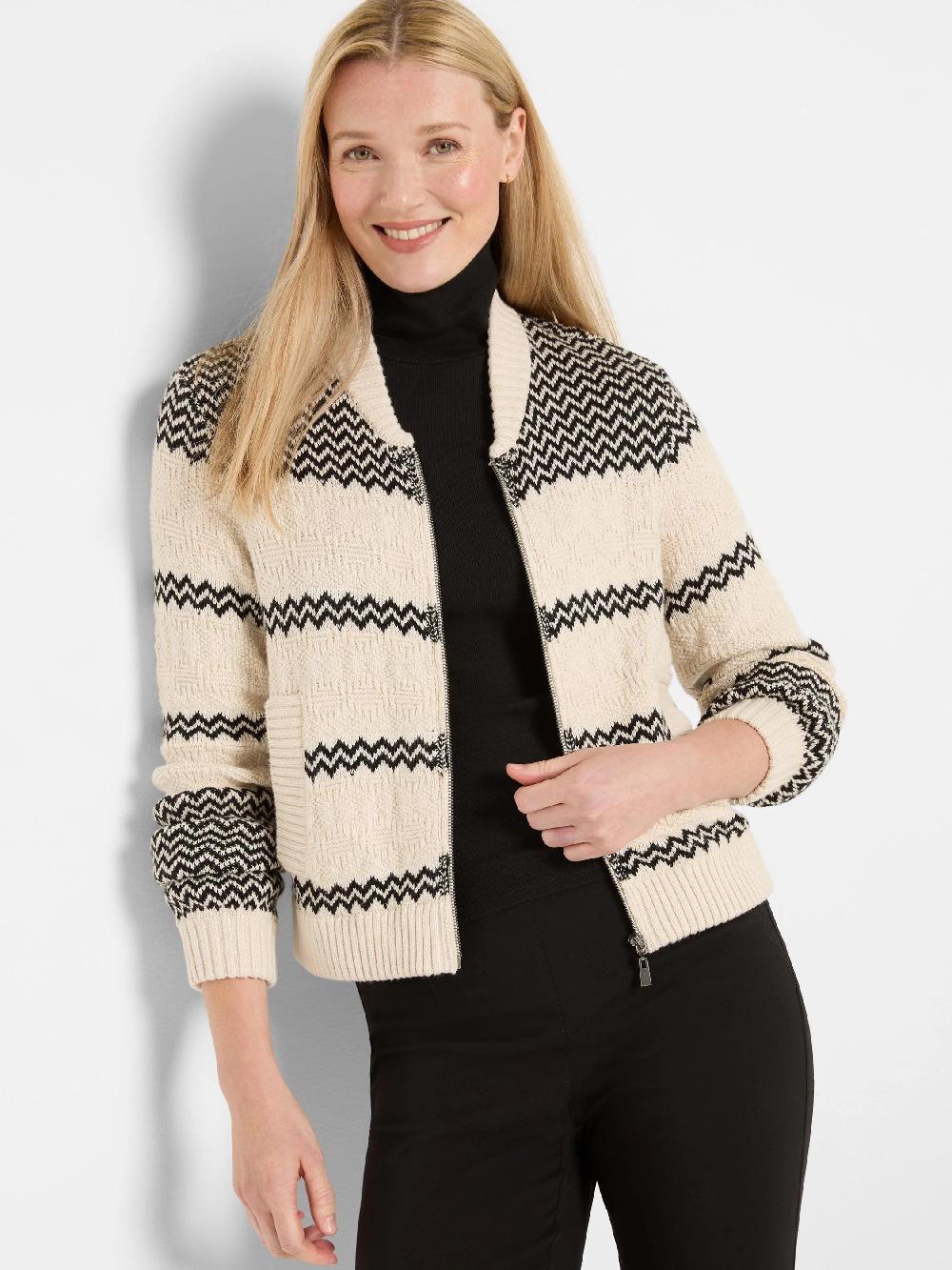 nic zoe Zig Zag Bomber Jacket