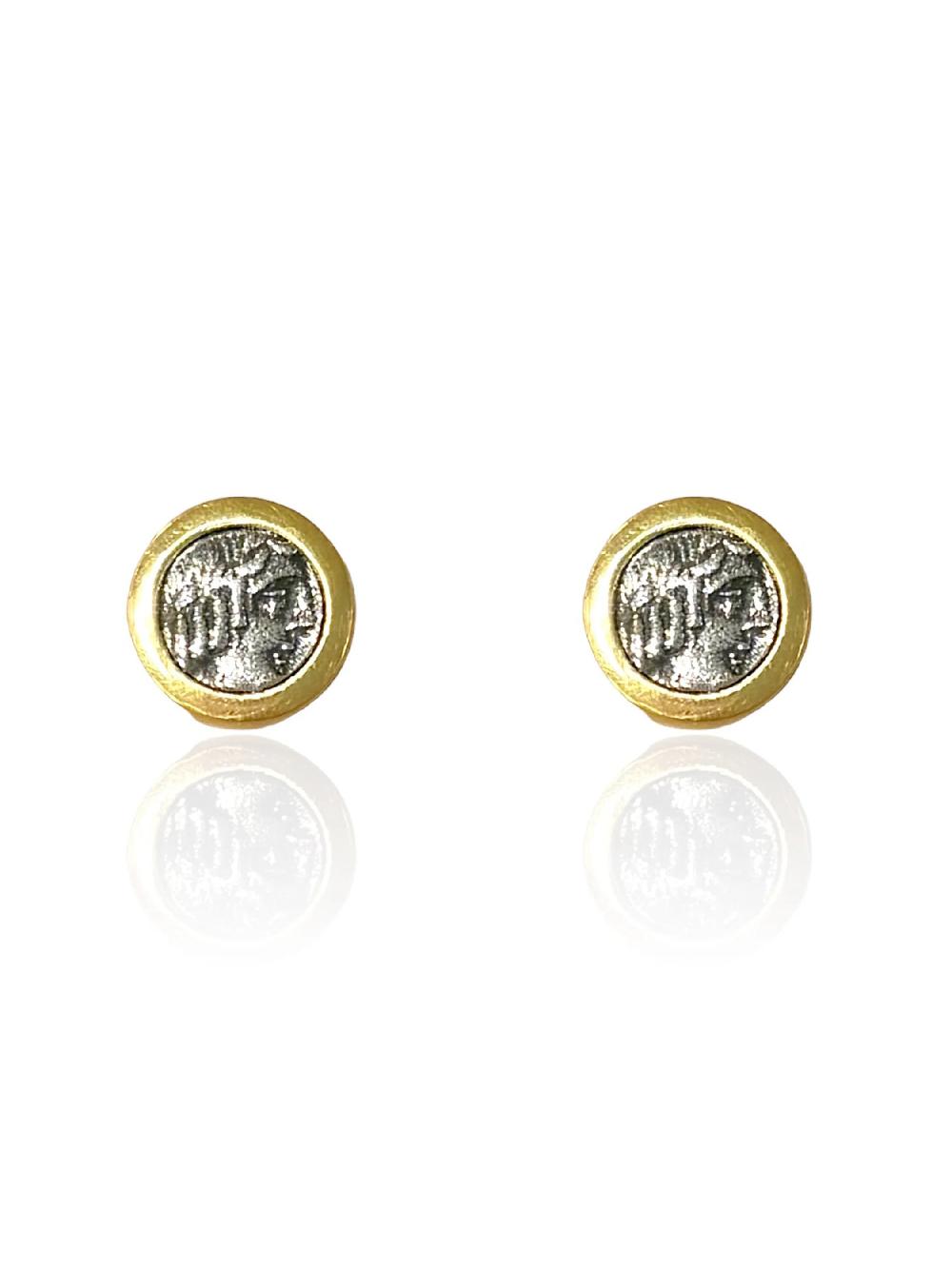 Nic Zoe Tat2 Designs Gold Floral Coin Stud Earrings