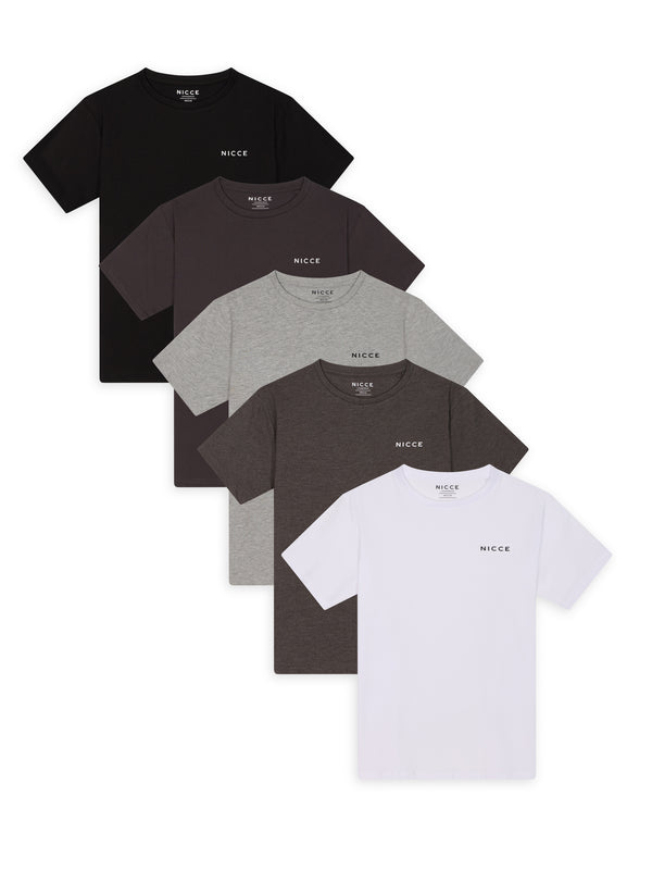 nicce NICCE Mens 5 Pack Spacey Loungwear T-Shirts Multi