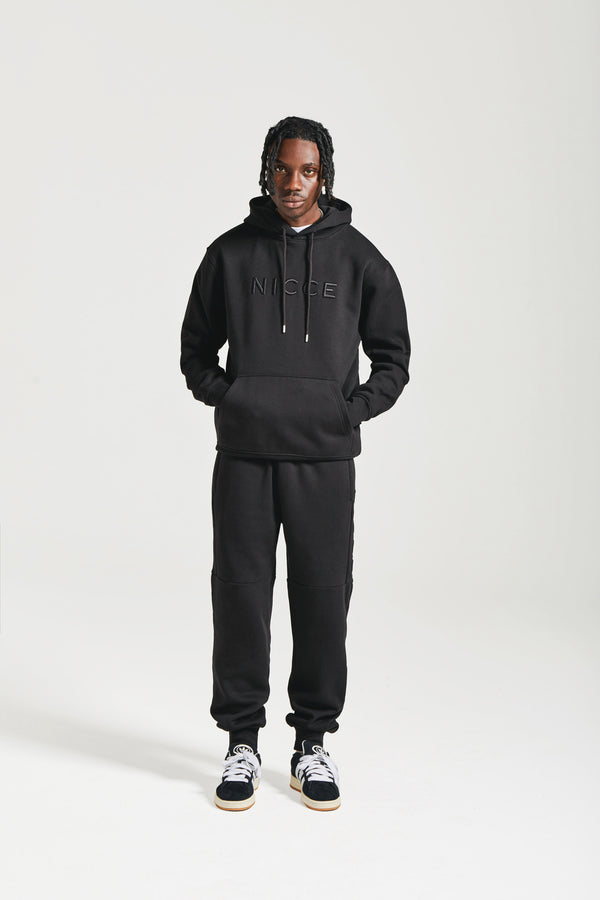 nicce NICCE Mens Mercury Hoodie & Jogger Tracksuit Set Black