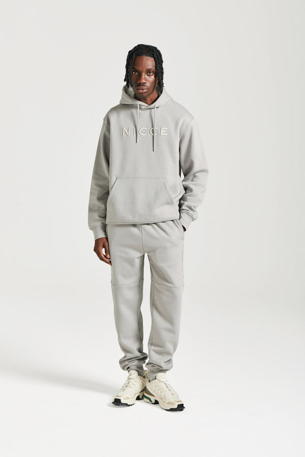 Nicce NICCE Mens Mercury Hoodie & Jogger Tracksuit Set Circular Grey