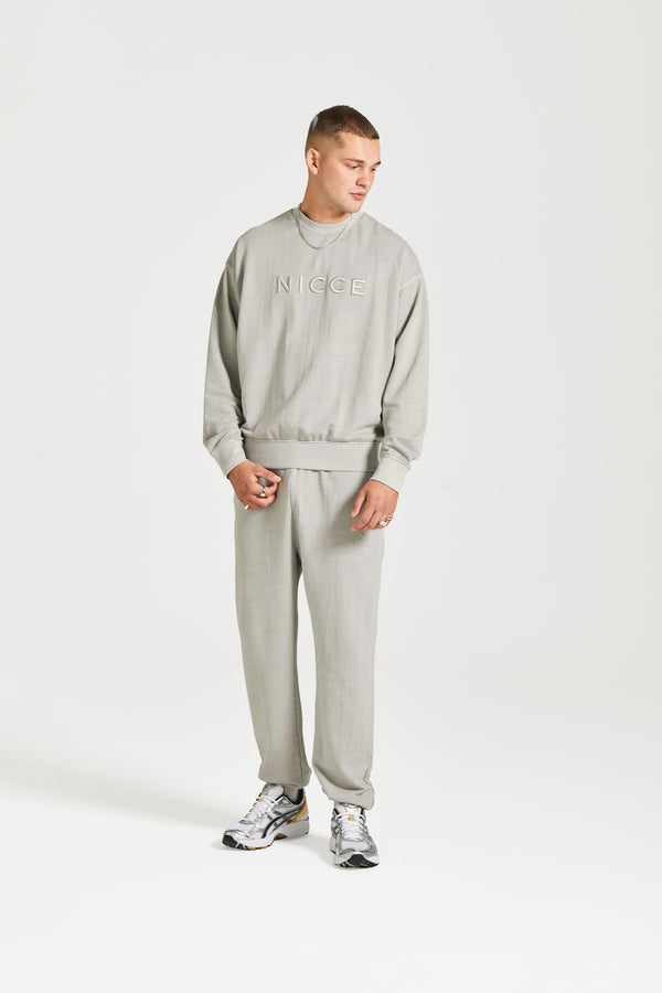 Nicce NICCE Mens Mercury Oversized Sweat Crew Circular Grey
