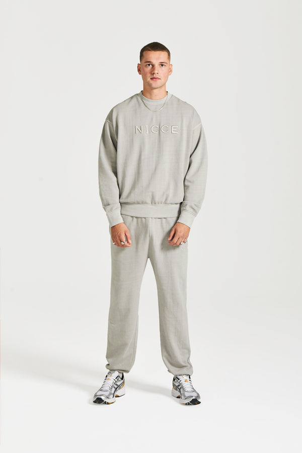 Nicce NICCE Mens Mercury Oversized Sweat Crew Circular Grey