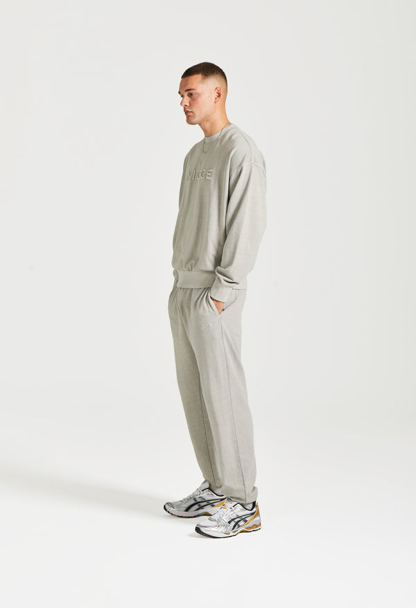 Nicce NICCE Mens Mercury Oversized Sweat Crew Circular Grey