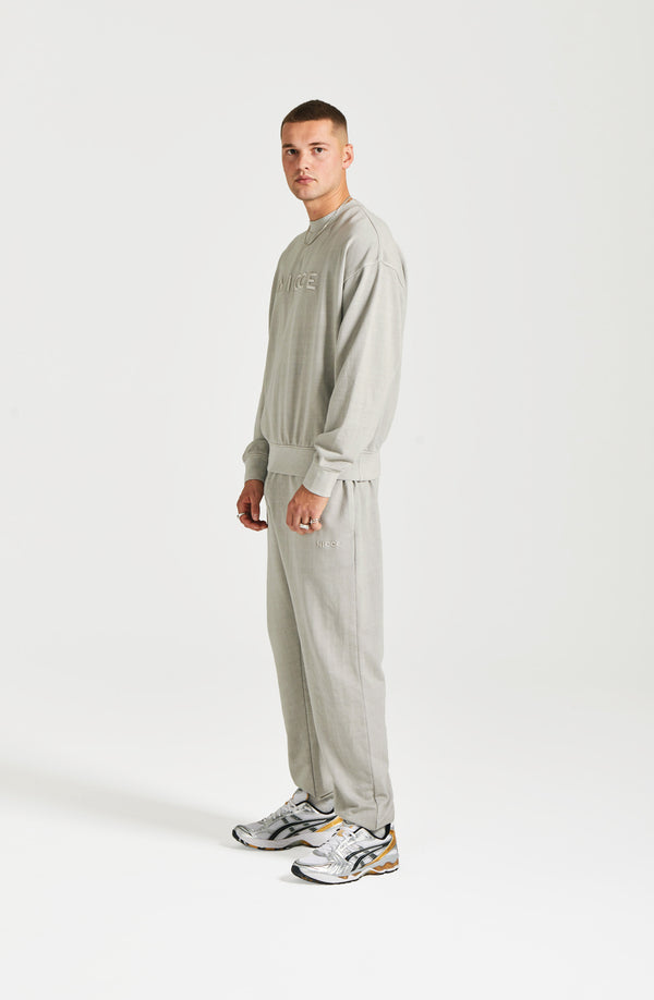 nicce NICCE Mens Mercury Oversized Sweat Crew Circular Grey