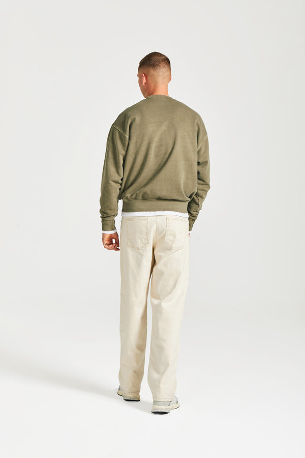 Nicce NICCE Mens Mercury Oversized Sweat Crew Juniper Green