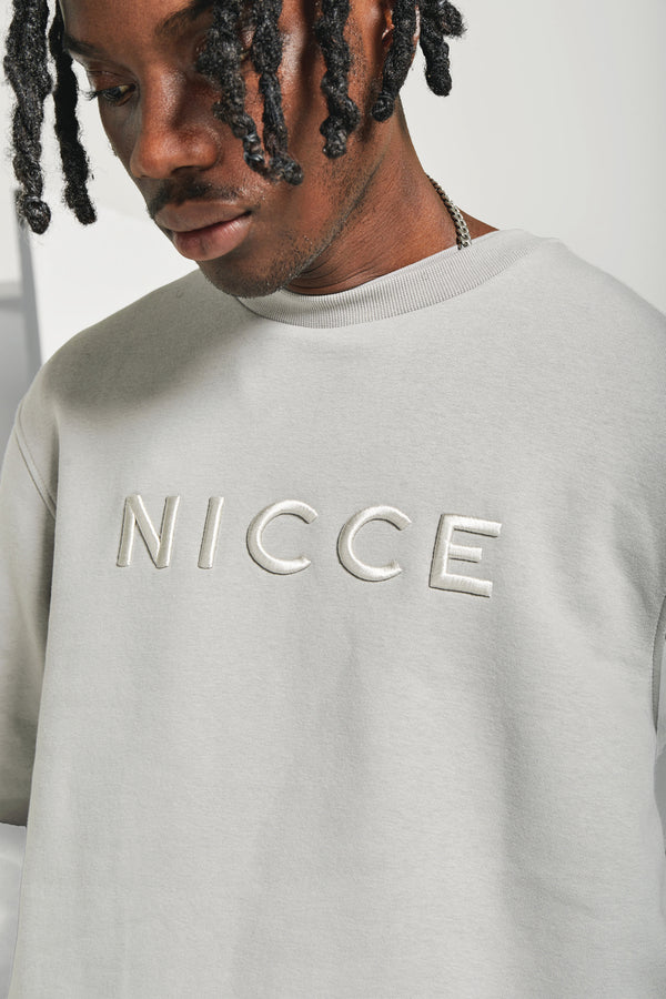 Nicce NICCE Mens Mercury Sweat & Jogger Tracksuit Set Circular Grey