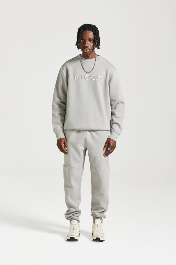 nicce NICCE Mens Mercury Sweat & Jogger Tracksuit Set Circular Grey