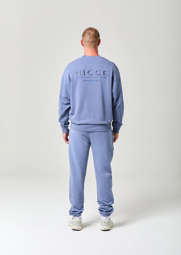Nicce NICCE Mens Script Essential Crew Element Blue