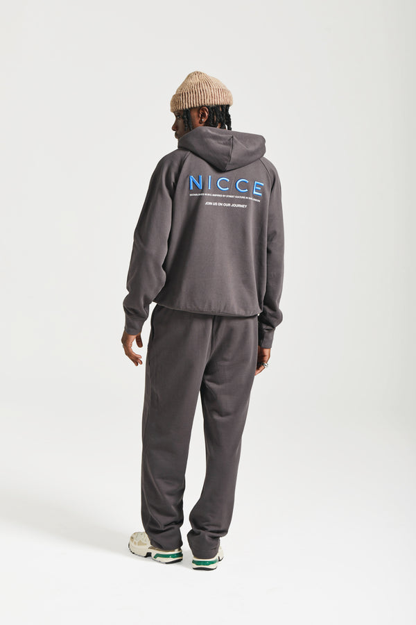 Nicce NICCE Mens Script Essentials Hoodie & Jogger Tracksuit Set Grey
