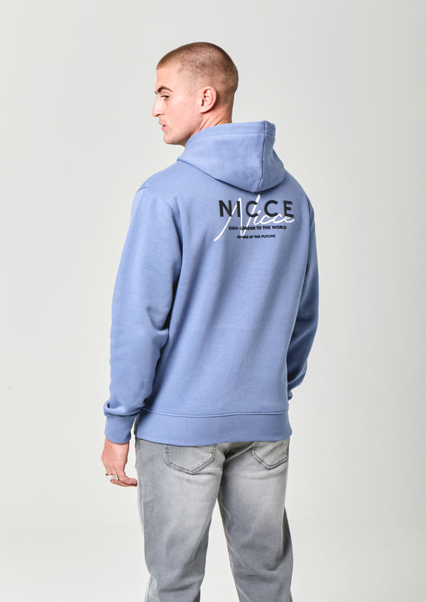 Nicce NICCE Mens World Essentials Hoodie Element Blue