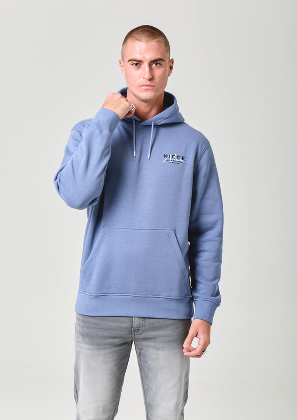 nicce NICCE Mens World Essentials Hoodie Element Blue