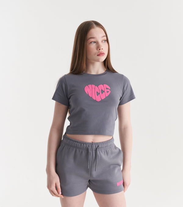 Nicce NICCE Girls Heart Baby T-Shirt Grey