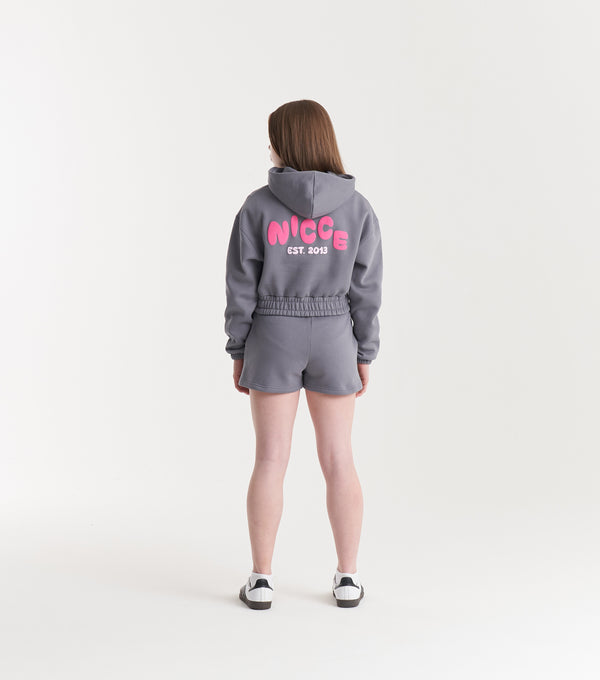 Nicce NICCE Girls Sapphire Cropped Hoodie Grey