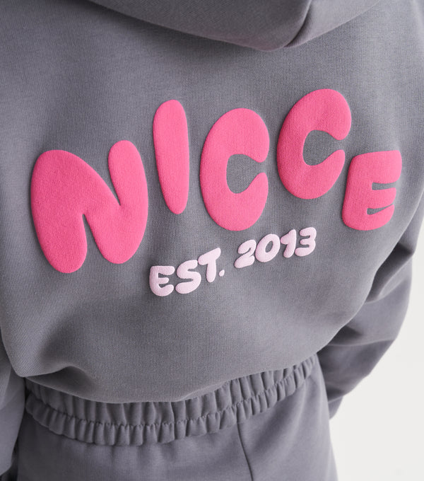 Nicce NICCE Girls Sapphire Cropped Hoodie Grey