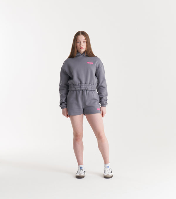 nicce NICCE Girls Sapphire Cropped Hoodie Grey