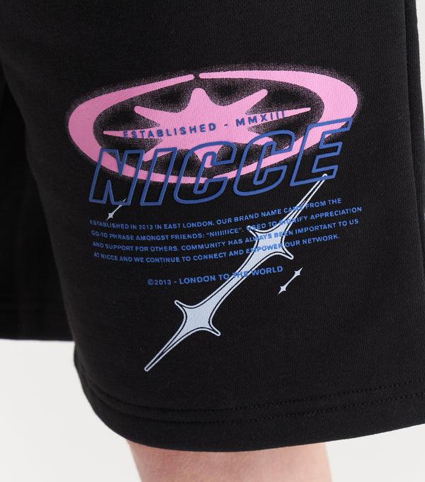 Nicce NICCE Juniors Tag Fleece Shorts Black