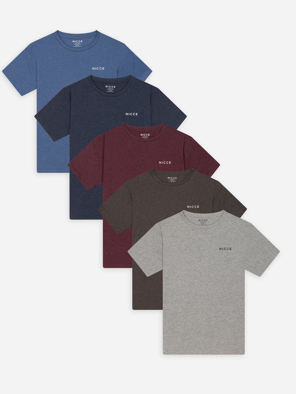 nicce NICCE Medlar 5 Pack T-Shirts Assorted