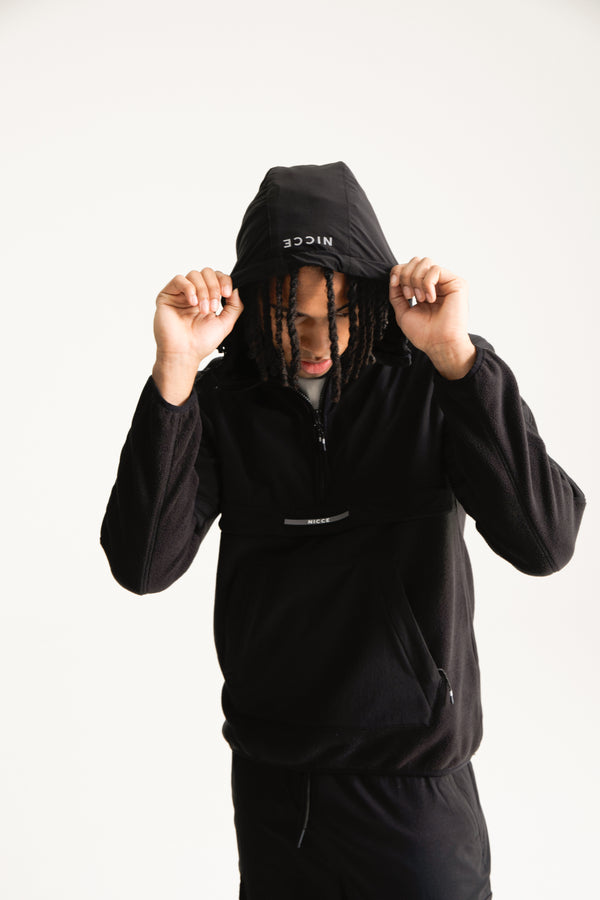 Nicce NICCE Mens Calix Hooded Fleece Jacket Black