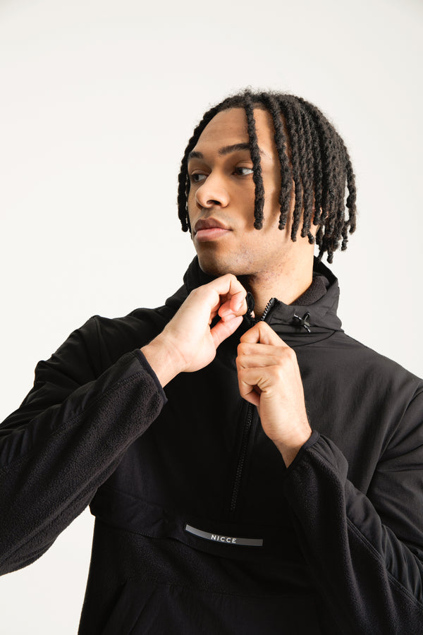 Nicce NICCE Mens Calix Hooded Fleece Jacket Black