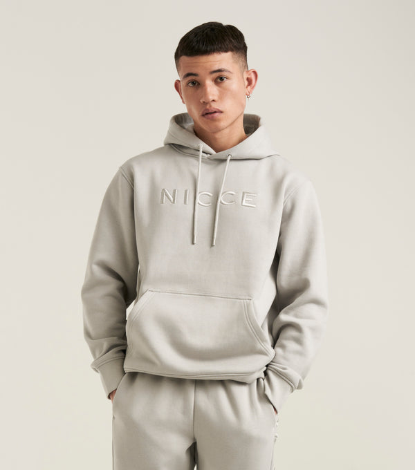 Nicce NICCE Mens Mercury Hoodie Chalk Grey