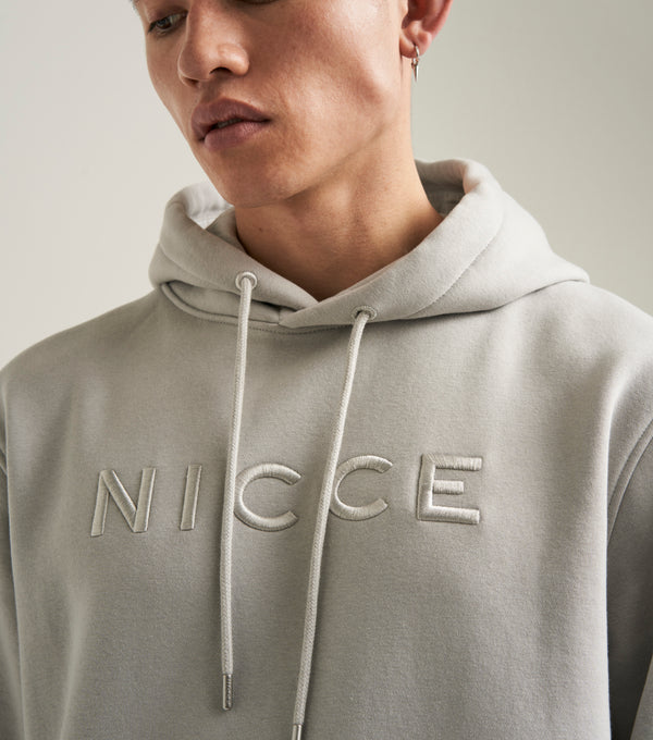 Nicce NICCE Mens Mercury Hoodie Chalk Grey