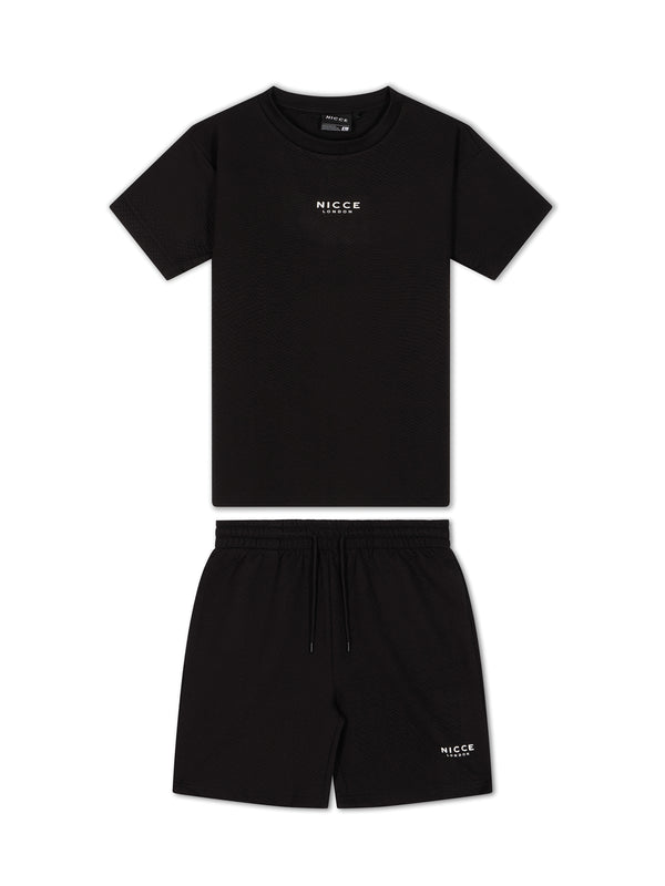 Nicce NICCE Mens Norrow T-Shirt & Short Set Black