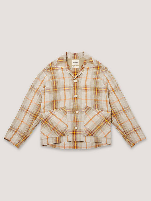 nicholas daley 3 POCKET COLLARED CARDIGAN - ND SUMMER TARTAN