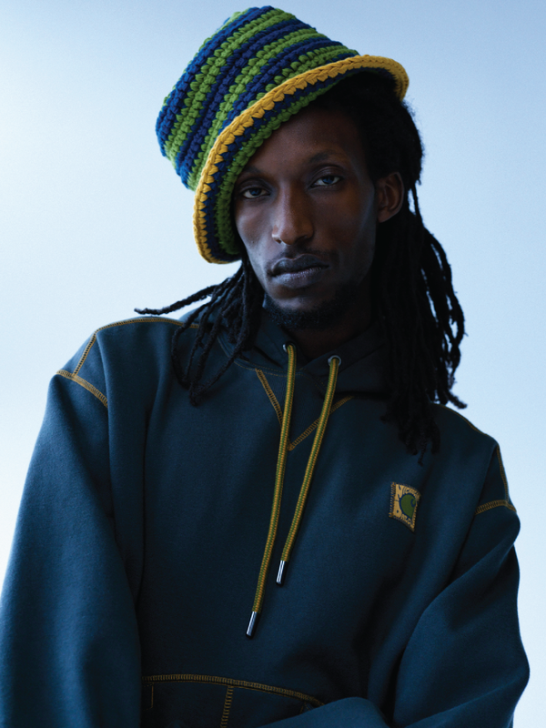 Nicholas Daley CARHARTT WIP X NICHOLAS DALEY KNITTED HAT - ND TAWNY OLIVE / CEDAR GREEN / BLACK IRIS