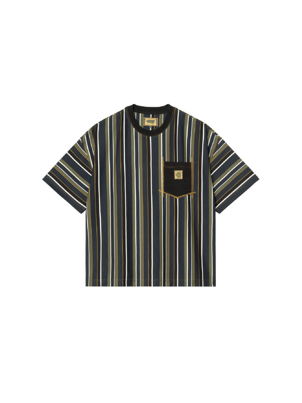 nicholas daley CARHARTT WIP X NICHOLAS DALEY STRIPES T-SHIRT - ND STRIPES BLUE