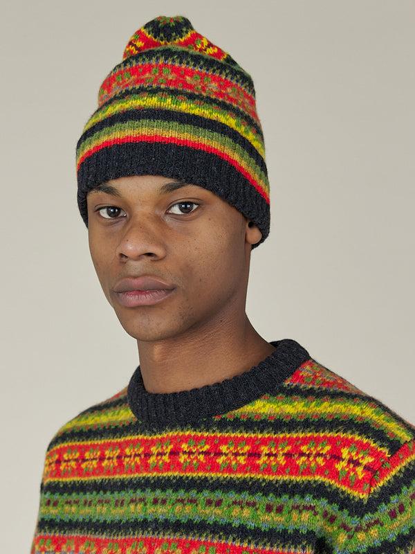 nicholas daley FAIR ISLE KNIT HAT - MIX COLOUR