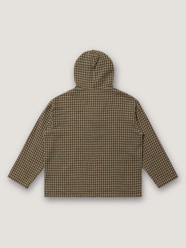 Nicholas Daley HOODED PULLOVER - BROWN CHECK