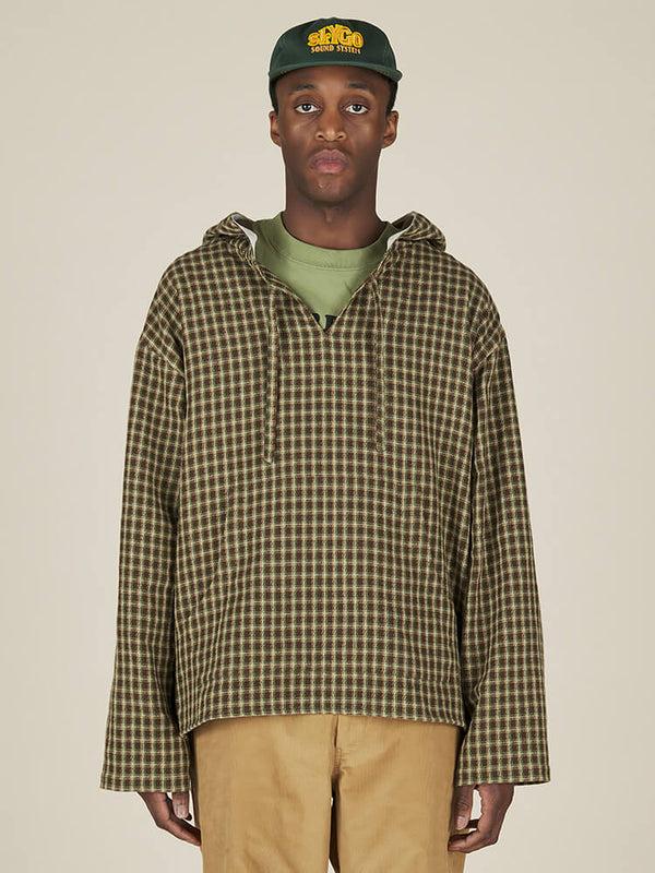 Nicholas Daley HOODED PULLOVER - BROWN CHECK