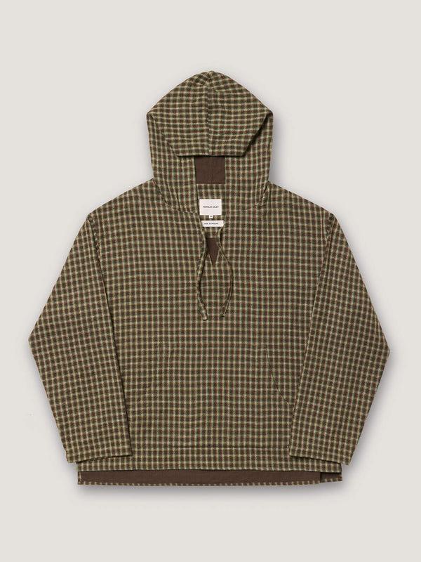 nicholas daley HOODED PULLOVER - BROWN CHECK