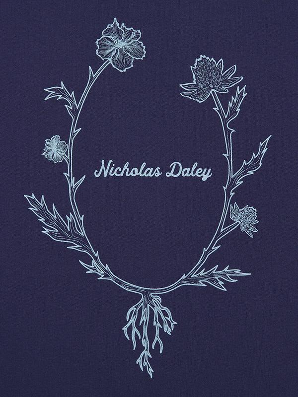 Nicholas Daley L/S WREATH T-SHIRT - NAVY