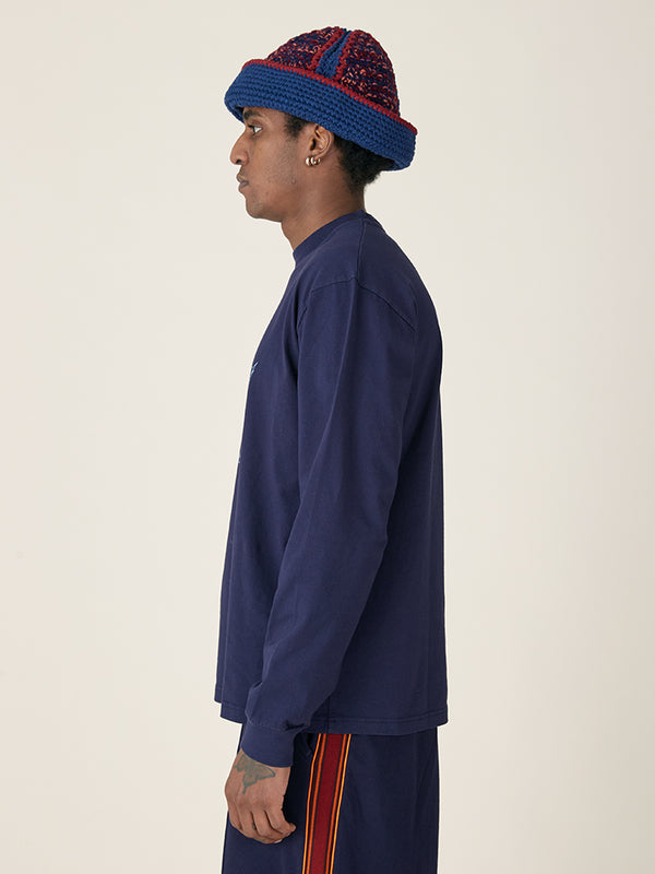 Nicholas Daley L/S WREATH T-SHIRT - NAVY